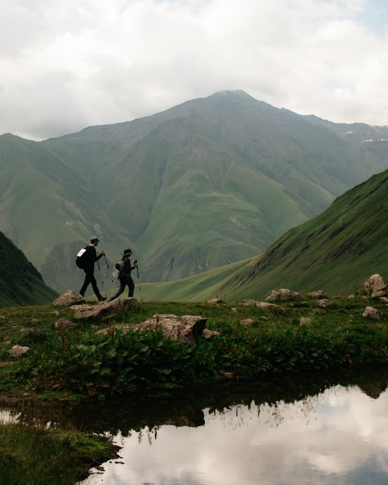 Friends hiking together